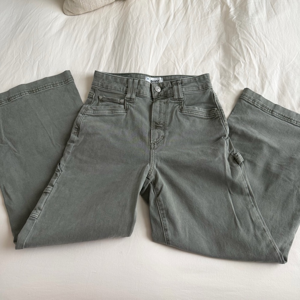 PAIGE Anessa Carpenter Wide Leg Jeans in Vintage Sweet Succulent - Picture 6 of 15